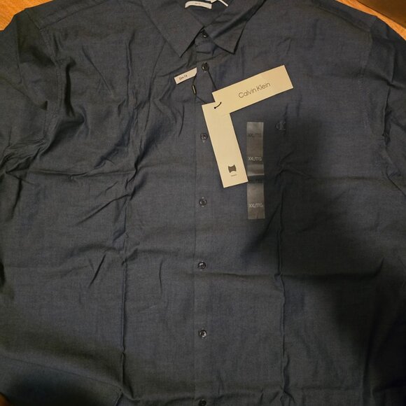 Calvin Klein Blue Casual Button Down Shirt - Picture 7 of 7